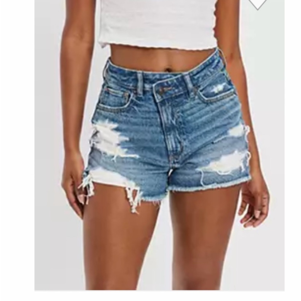 American Eagle Outfitters Ripped Blue Denim Shorts